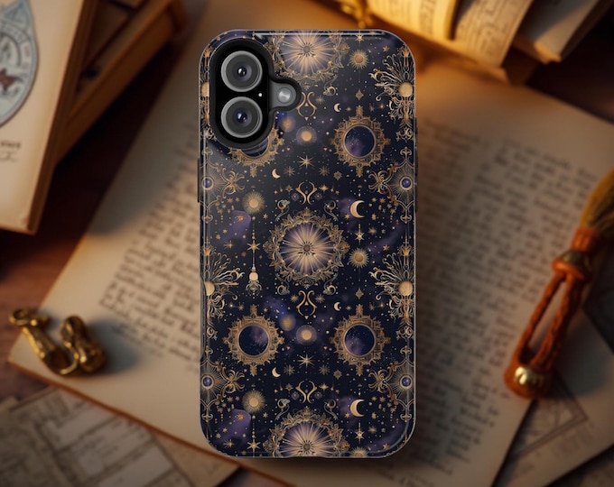 Dark Celestial Fantasy iPhone MagSafe Magnetic Sturdy Phone Cover Case, 16 15 14 13 Pro Max Plus, Tough Armor Protective Shell