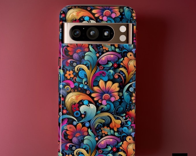 Retro Hippie abstract 70's Floral Google Pixel Pro Phone Cases 9 8 7 6 5 Pro  GlossyMatte