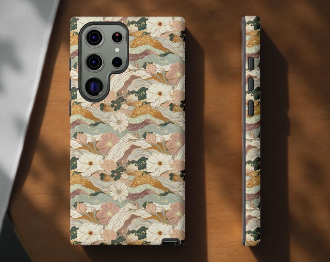 Phone Cases, abstract Japanese landscape, Samsung iPhone Google Pixel, S25 S24 S23 Plus Ultra, 16 15 14 13 12 Pro Max Plus, Tough