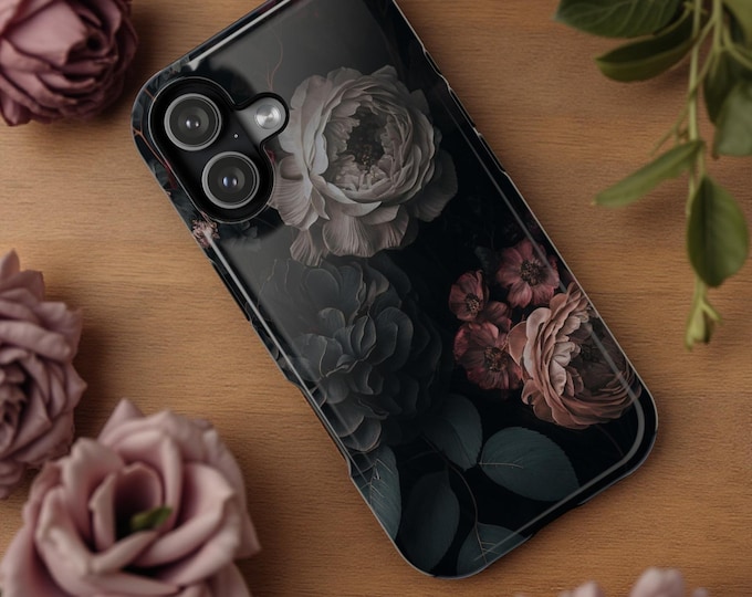 Dark Floral Academia iPhone Case: Magnetic Protective Tough Case