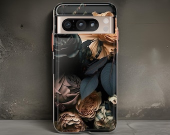 Dark Floral Google Pixel Phone Case: Victorian Gothic Style