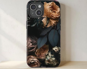 Dark Floral Academia Tough Phone Case 17 16 S25 S24: Gothic Victorian Style