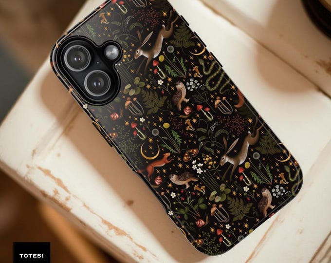 Dark Cottagecore Wildlife  Case | Goth Botanical Phone Cover
