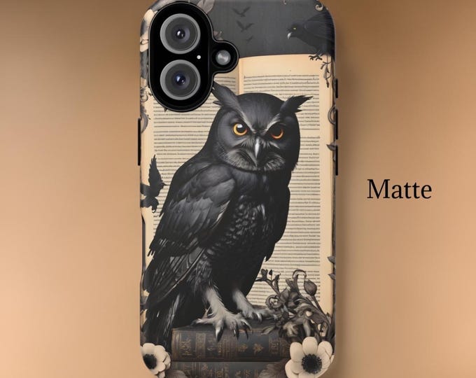 Dark Academia Owl Phone Case | Bookworm Gift