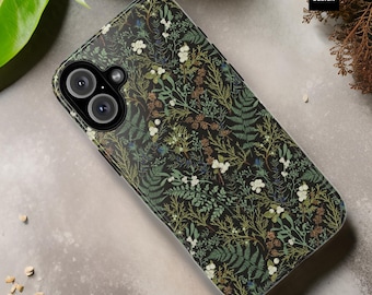 Green nature botanical forest ferns| iPhone 16 15 14 13  Samsung Galaxy Tough Cases | S22 S23 S24 S25 Plus Ultra| Flowers| Glossy| Ma