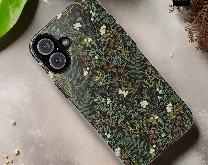Green nature botanical forest ferns| iPhone 16 15 14 13  Samsung Galaxy Tough Cases | S22 S23 S24 S25 Plus Ultra| Flowers| Glossy| Ma