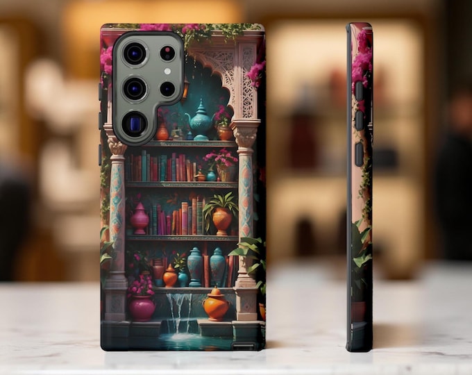 Phone Case, Fantasy Bookcase Library Book Lover Gift, Tough Samsung Galaxy iPhone Cover, Bookish