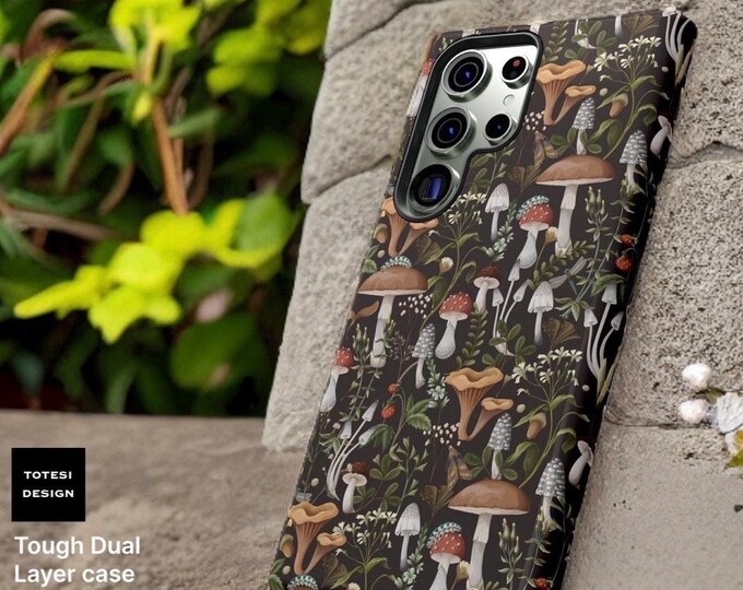 Nature Goth Mushroom iPhone 16 15 14 13 12 11  Plus Ultra phone cases | Samsung Galaxy S22 S23 S24 Plus Ultra| Glossy Matte