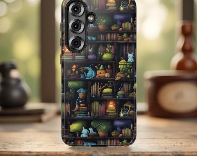 Cute fantasy book library, Samsung Galaxy Tough Case S25 S24 S23 S22 S21 Plus Ultra| Glossy or Matte