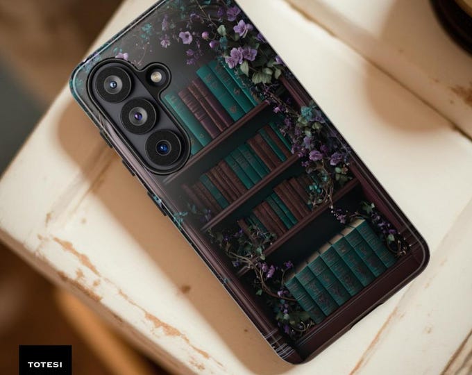 Gothic Floral Bookcase Google Pixel Phone Case: Dark Academia Tough Case