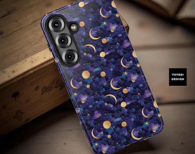 Dark Night Moon Celestial Aesthetic iPhone Samsung Galaxy Tough Case