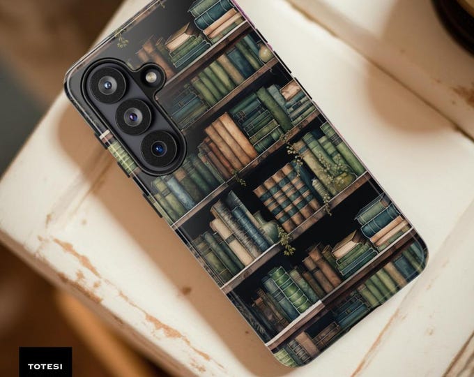 Bookshelf Phone Case: Library Book Cover, Reader Gift