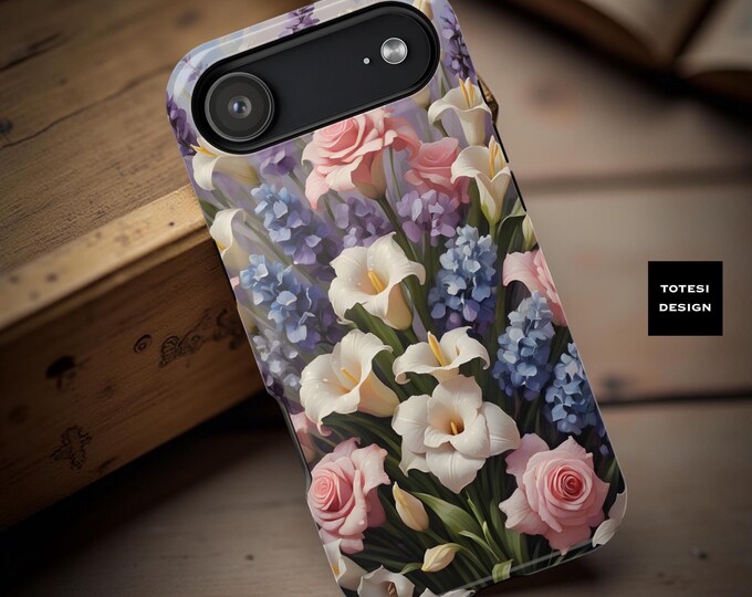 Floral iPhone Case: Boho Chic Pastel Art, MagSafe Compatible