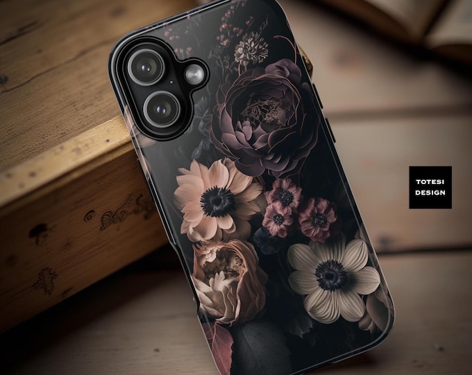 Dark Floral Gothic Phone Case: Dual Layer Tough Case