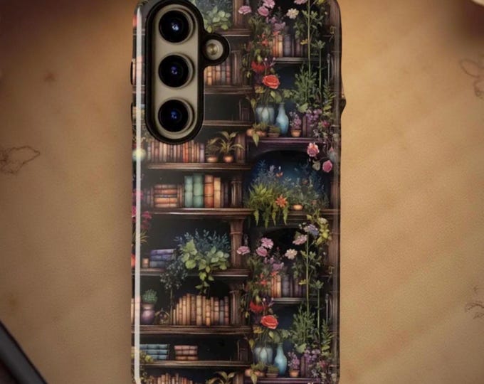 Bookshelf Garden Samsung Galaxy Case: Dark Academia Whimsical Tough Case