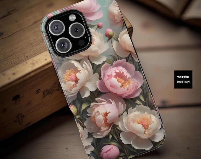 Pastel Peonies Floral Samsung Case: S21, S22, S23, S24 S25 Tough Phone Cover