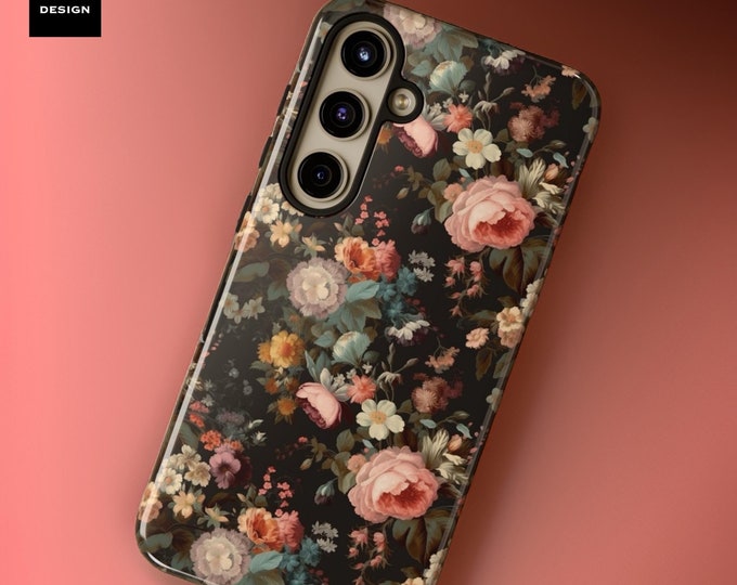 Dark Romantic goth floral vintage art aesthetic  | Samsung tough Case S24 S23 S22 S21  Plus ultra | Glossy or Matte
