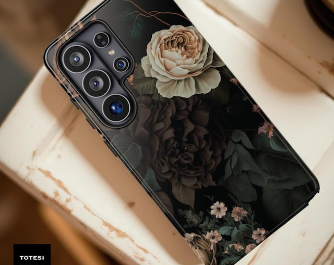 Dark Floral Gothic Phone Case: Dual Layer Tough Case