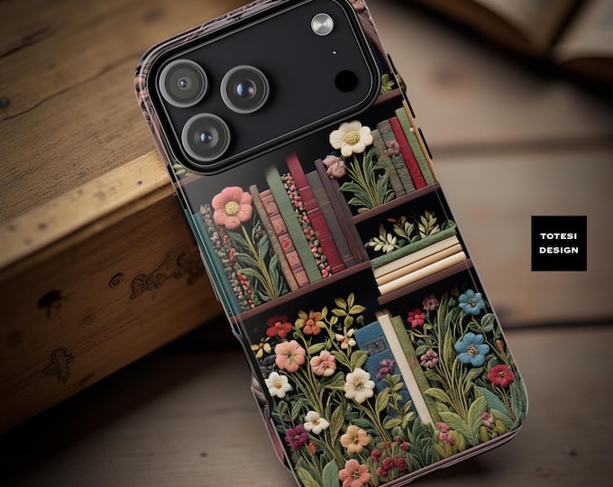 Floral Books Phone Case: Whimsical Reader Gift