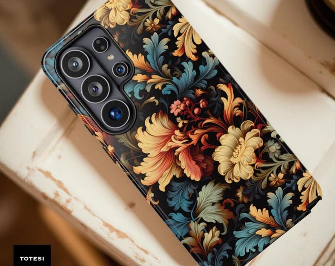 Vintage Floral iPhone Tough Case: Bohemian Botanical Art