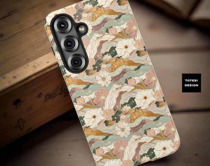 Abstract Japanese Floral Phone Case: Tough Nature Art