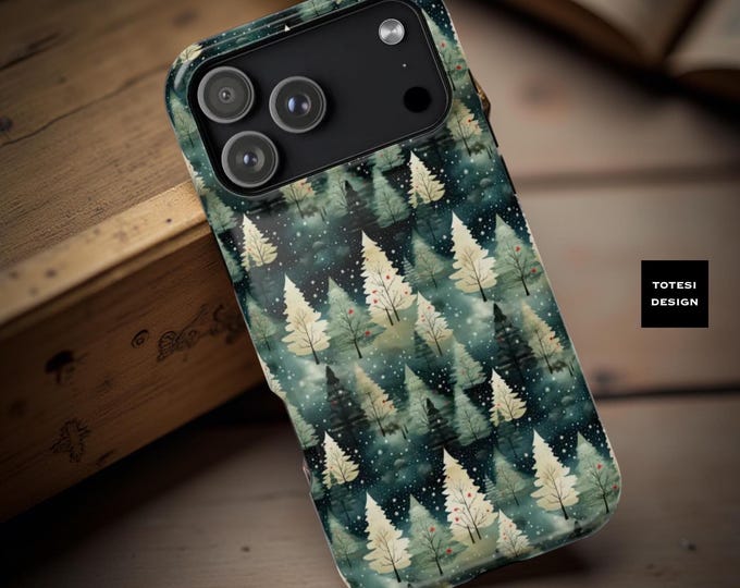 Christmas Tree iPhone Case: Green Festive Design, MagSafe Compatible