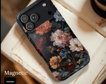 Vintage Moody Floral Art Phone Case | Magnetic Impact-Resistant