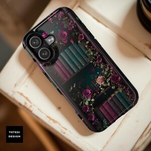 Magnetic Library Bookish Bookshelf phone Case: Dark Academia Style, Magsafe Compatible image 3
