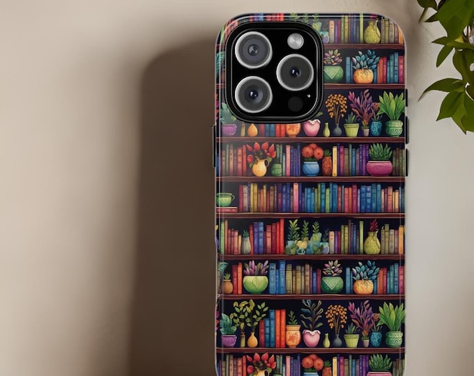 Phone Cases Cute Book Shelves iPhone Whimsical iPhone, Tough Cases for Samsung 16 15 14 13 12 11 Pro Max Plus Mini, Gift for Daughter S25
