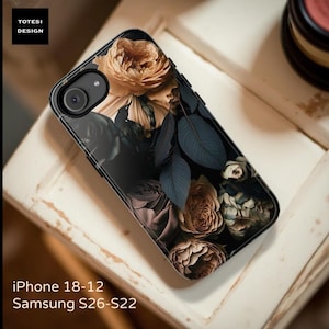 Dark Floral Academia Tough Phone Case Gothic Victorian Style