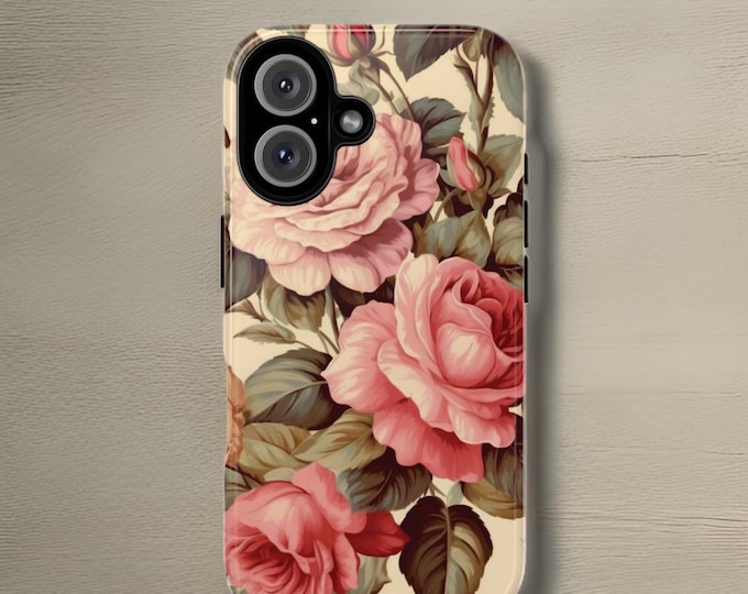 Floral Phone Cases - Shabby Chic Vintage Aesthetic iPhone Samsung Galaxy Case, Botanical , S24 S23 S22 Plus Ultra  16 15 14  Pro Max Plus
