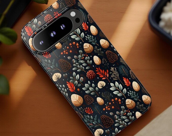 Phone Case, Festive Holiday Xmas Design, Samsung Galaxy S25 S24 S23 S22, iPhone 16 15 14 13 12 11, Google Pixel Case 9 8 7Nature, Tough Case