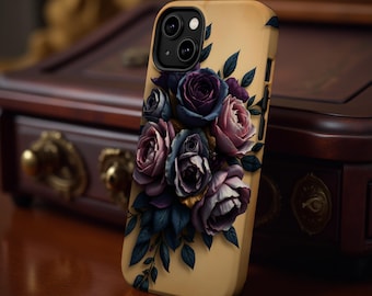 Unique vintage chic floral pattern Magnetic  MagSafe Tough iPhone Case 17 16 15 14