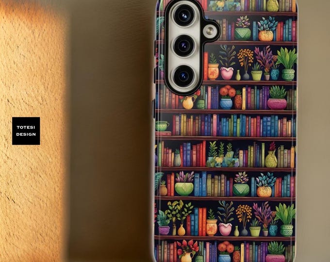 Phone Cases Cute Book Shelves iPhone Whimsical iPhone, Tough Cases for Samsung 16 15 14 13 12 11 Pro Max Plus Mini, Gift for Daughter | S24