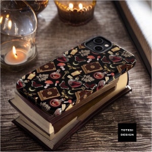 Witchy Goth Phone Case: Potions, Skulls, Spells - Dual Layer