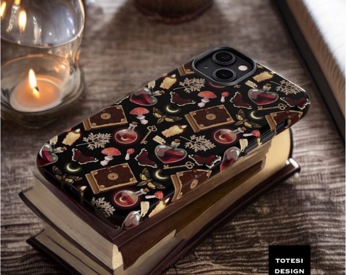 Witchy Phone Case, Goth, Magic, Potions, Skulls, Spells, Mushrooms| iPhone Case , Samsung Galaxy, Google Pixel Matte
