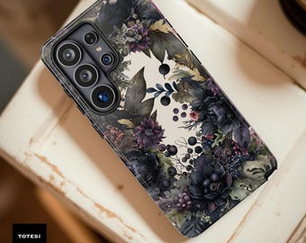 Dark Gothic Floral Tough Phone Case: Vintage Secret Garden