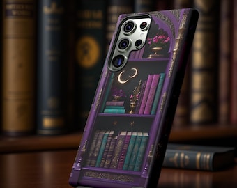 Purple bookshelf Fairytale Fantasy aesthetic iPhone case  iPhone  Samsung tough case - 17 16 15 14 13 13 12 S25 S24 S23