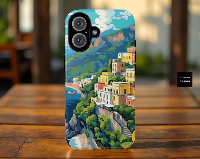 Tough Cases, Amalfi Coast Travel Phone Cover, Italy Vacation Samsung Google iPhone, Coastal Tough Phone Case, Protective Phone Case for