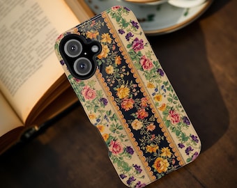 Vintage Floral iPhone MagSafe Case: Dual Layer Impact Protection