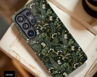 Fern Floral Tough Phone Case, Dual Layer Botanical Nature Art