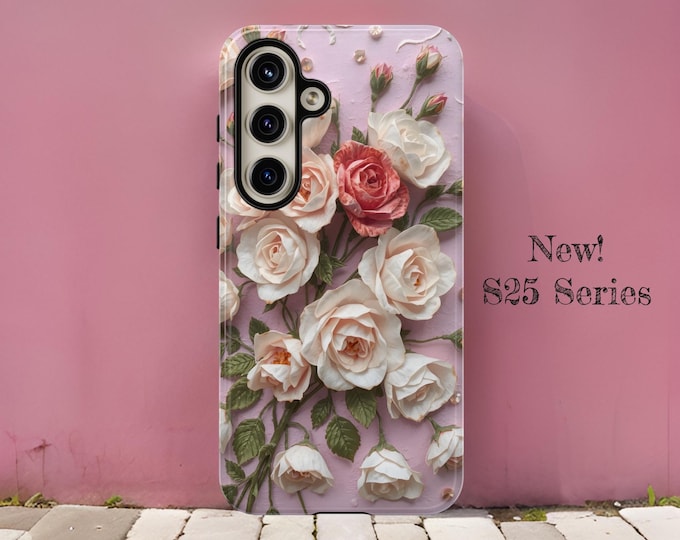 Pink Coquette Rose Art aesthetic Samsung iPhone Phone Cases Floral Aesthetic S25 S24 S23 S22 S21 Plus ultra floral| tough iPhone 16 14 15