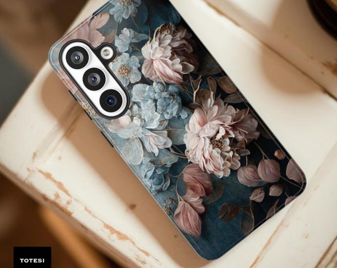Boho Moody Floral Tough Phone Case, iPhone Samsung Google Protection