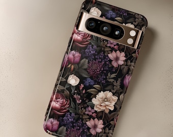 Boho Dark Floral Phone Case: Gothic Academia Style