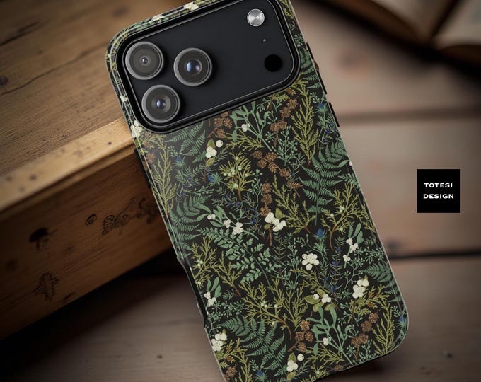 Green Botanical Ferns Phone Case: Nature Inspired Tough Protection
