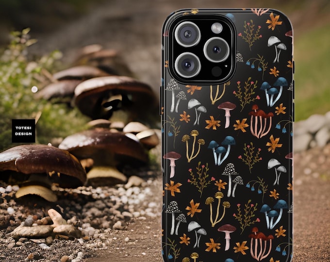 Dark forest mushroom phone cases | Gift for nature lover| Samsung iPhone Google| tough dual layer protection| Mother's Day gift