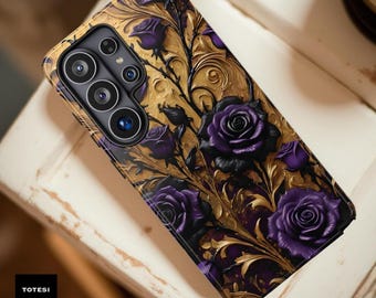Gothic Rose Floral Phone Case: Impact Resistant Cover Samsung S26 Ultra