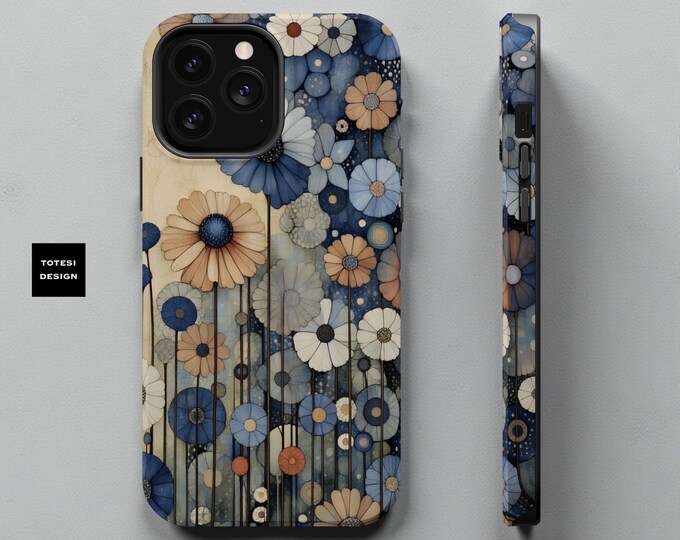 Floral Magnetic Tough Phone Cases, Perfect Gift for Nature Lovers, Unique Flower Pattern, Durable Phone Protection, Boho Style