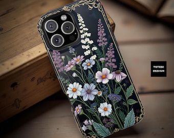 Vintage Floral iPhone Case: Shockproof Botanical Protective Cover