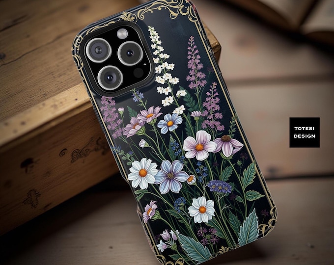 Vintage Floral iPhone Case: Shockproof Botanical Protective Cover